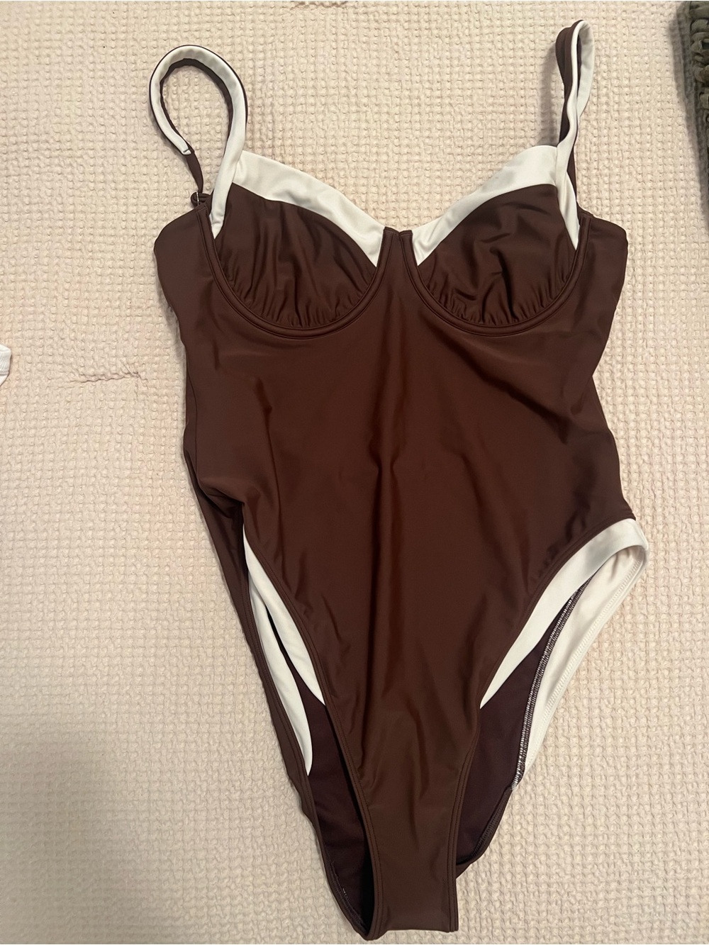 Abercrombie underwire one-piece swimsuit, cocoa, large, NEW - Picture 5 of 6